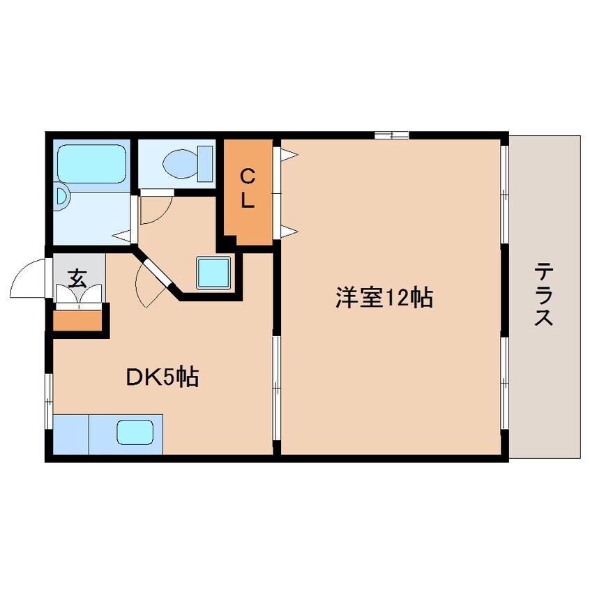 間取図 近鉄大阪線（近畿）/真菅駅 徒歩10分 1階 築38年