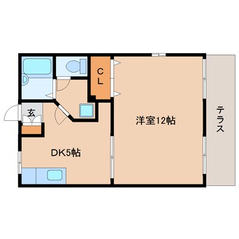間取図 近鉄大阪線（近畿）/真菅駅 徒歩10分 1階 築38年