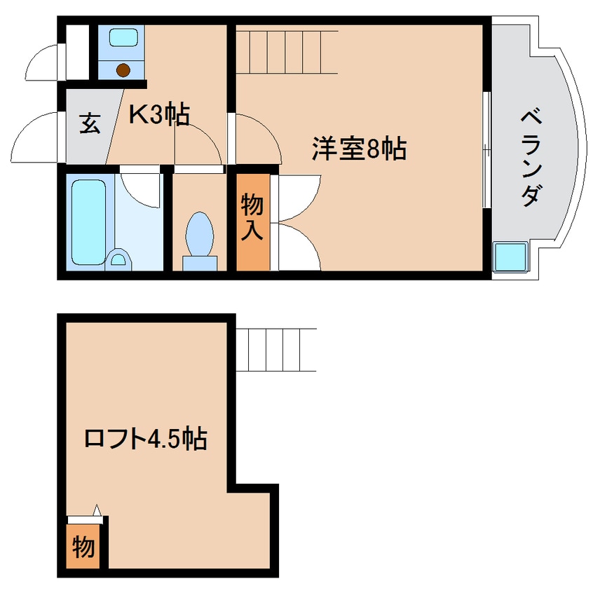 間取図 近鉄大阪線（近畿）/真菅駅 徒歩8分 3階 築28年
