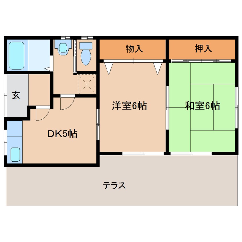 間取図 近鉄橿原線/田原本駅 徒歩18分 1階 築48年