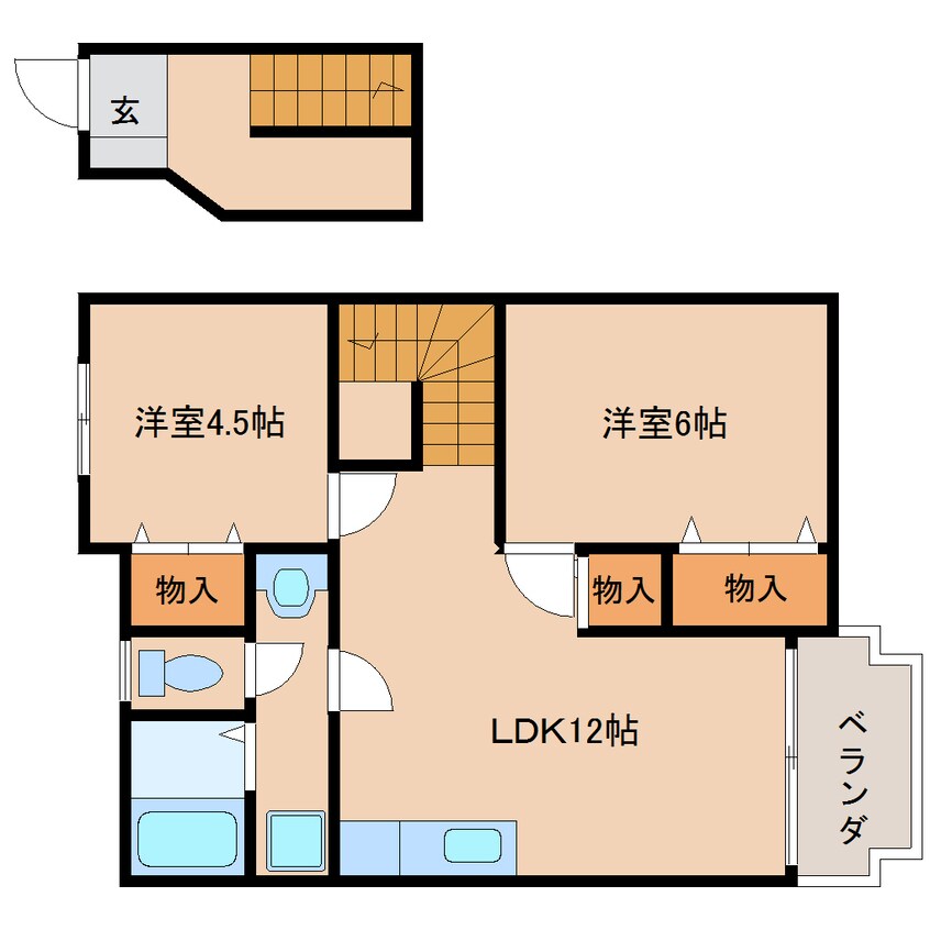 間取図 近鉄大阪線（近畿）/大和八木駅 徒歩17分 2階 築24年