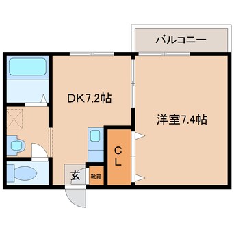 間取図 近鉄大阪線（近畿）/真菅駅 徒歩8分 2階 築23年