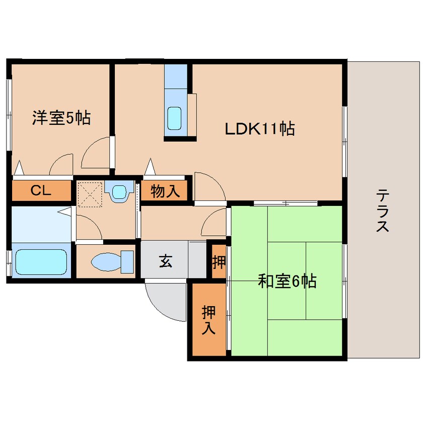 間取図 近鉄橿原線/八木西口駅 徒歩15分 1階 築21年