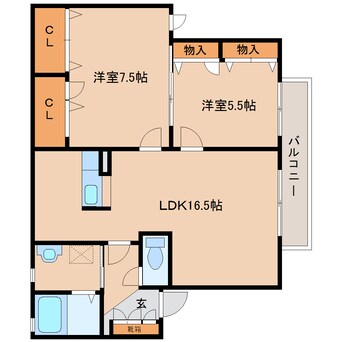 間取図 近鉄橿原線/新ノ口駅 徒歩7分 1階 築20年