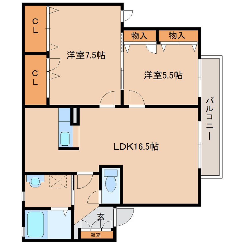 間取図 近鉄橿原線/新ノ口駅 徒歩7分 1階 築20年