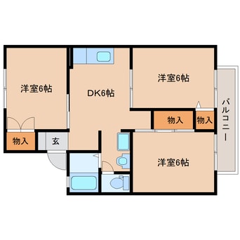 間取図 近鉄南大阪線/岡寺駅 徒歩5分 1階 築30年