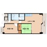 近鉄橿原線/橿原神宮前駅 徒歩1分 3階 築23年 2LDKの間取り
