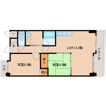 間取図 近鉄橿原線/橿原神宮前駅 徒歩1分 4階 築22年