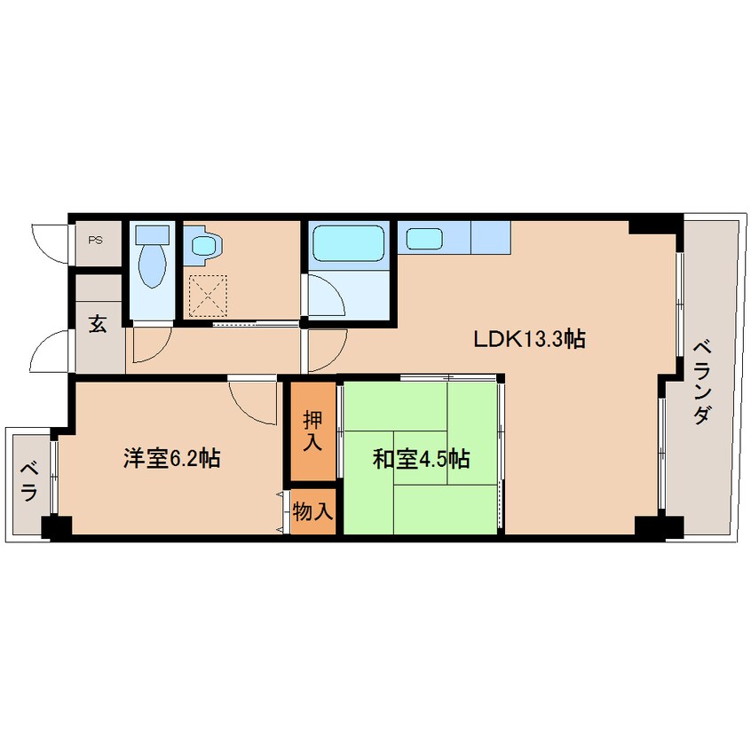 間取図 近鉄橿原線/橿原神宮前駅 徒歩1分 4階 築22年