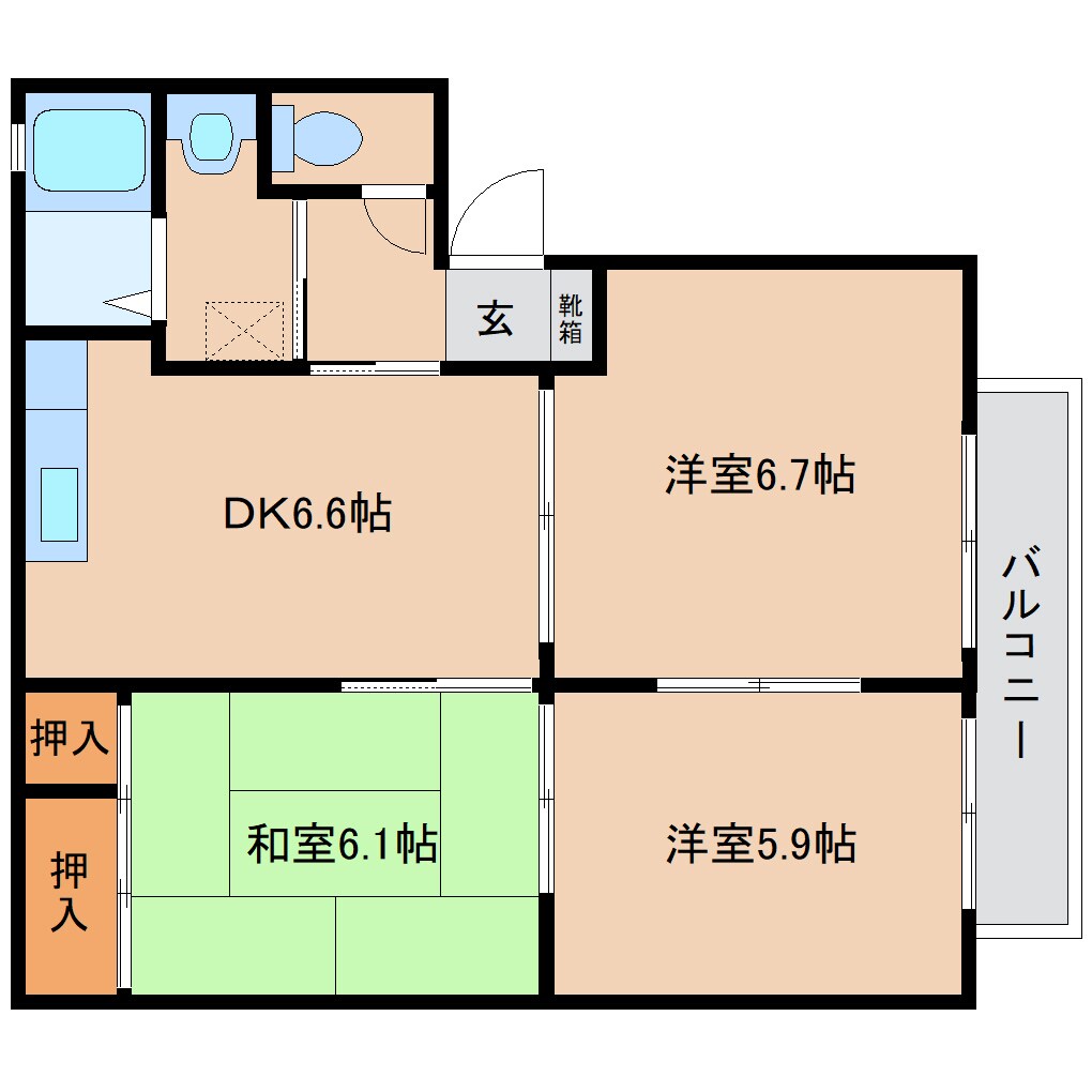 間取り図 近鉄大阪線（近畿）/大和八木駅 徒歩14分 2階 築24年