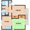 近鉄南大阪線/坊城駅 徒歩16分 2階 築28年 2DKの間取り