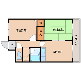 間取図 近鉄橿原線/新ノ口駅 徒歩5分 5階 築36年