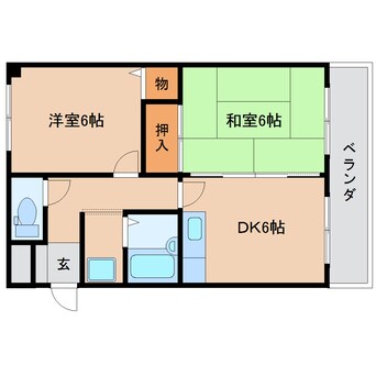 間取図 近鉄橿原線/新ノ口駅 徒歩5分 3階 築35年