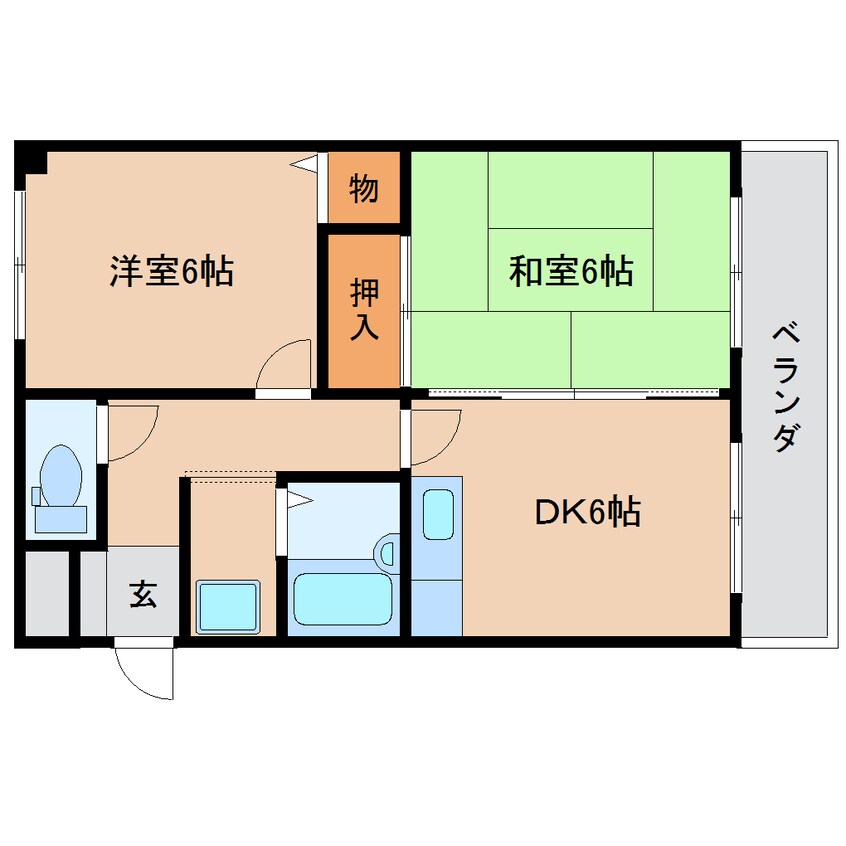 間取図 近鉄橿原線/新ノ口駅 徒歩5分 3階 築35年