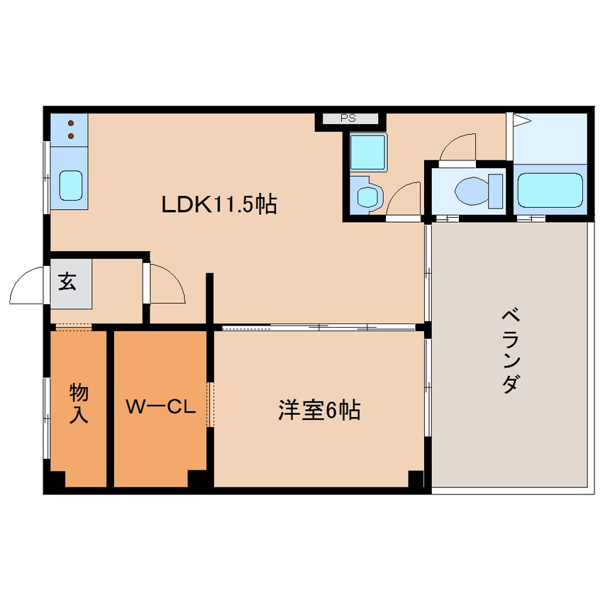 間取図 近鉄大阪線（近畿）/真菅駅 徒歩10分 3階 築38年