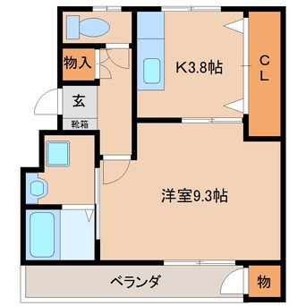 間取図 近鉄大阪線（近畿）/耳成駅 徒歩1分 1階 築51年