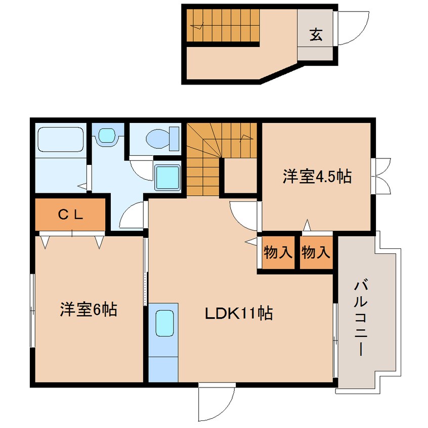 間取図 近鉄大阪線（近畿）/大和八木駅 徒歩15分 2階 築23年