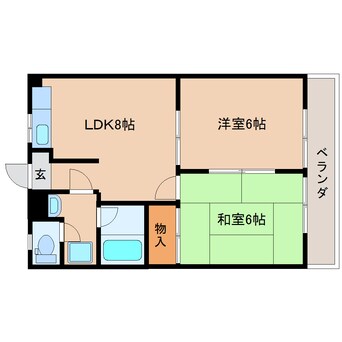 間取図 近鉄橿原線/田原本駅 徒歩12分 2階 築34年