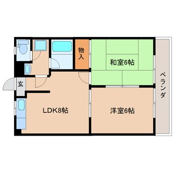 間取図 近鉄橿原線/田原本駅 徒歩12分 3階 築35年