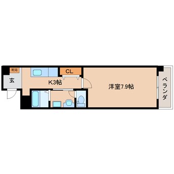 間取図 近鉄南大阪線/橿原神宮前駅 徒歩1分 2階 築20年