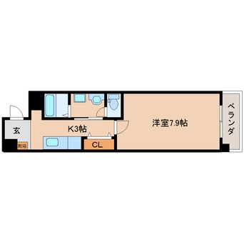 間取図 近鉄南大阪線/橿原神宮前駅 徒歩1分 4階 築20年