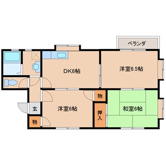 間取図 近鉄橿原線/笠縫駅 徒歩12分 2階 築29年