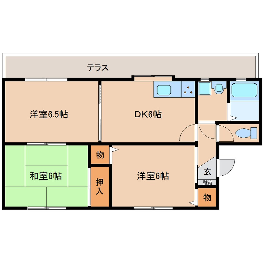 間取図 近鉄橿原線/笠縫駅 徒歩12分 1階 築29年