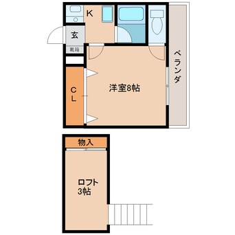 間取図 近鉄大阪線（近畿）/真菅駅 徒歩10分 4階 築30年