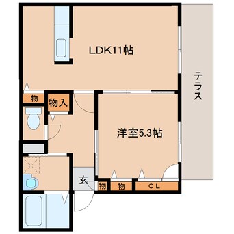 間取図 近鉄大阪線（近畿）/松塚駅 徒歩15分 1階 築19年