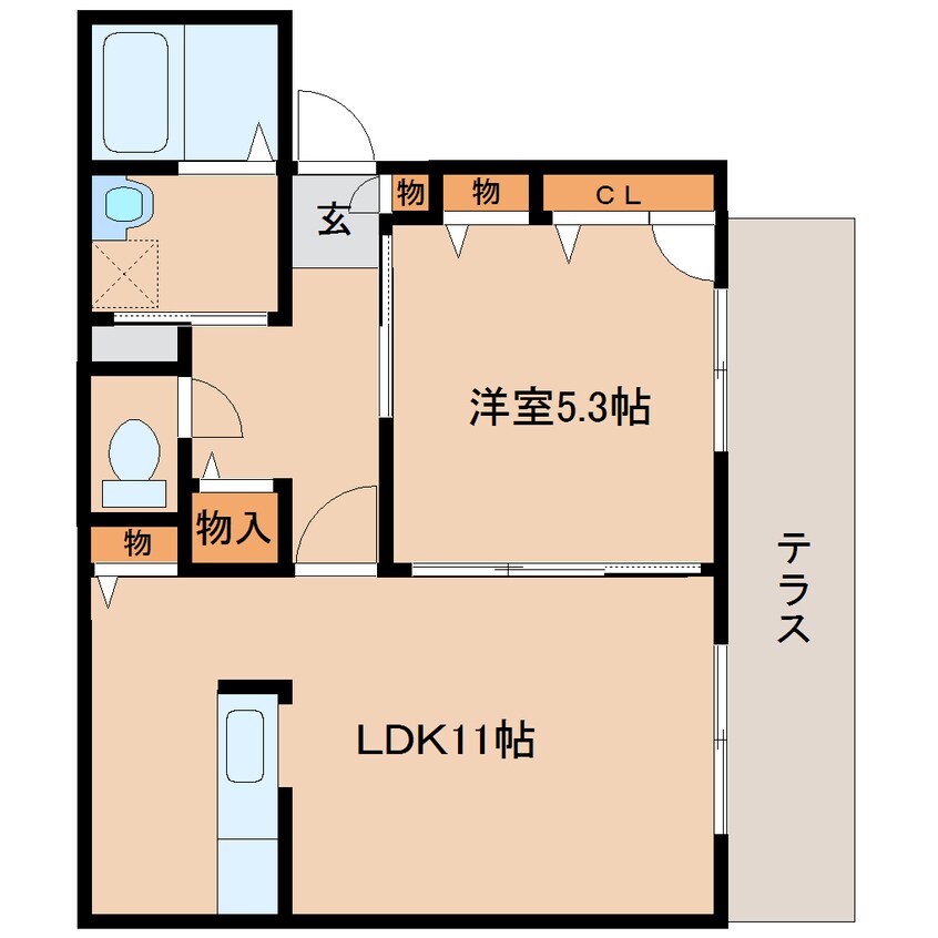 間取図 近鉄大阪線（近畿）/松塚駅 徒歩15分 1階 築19年