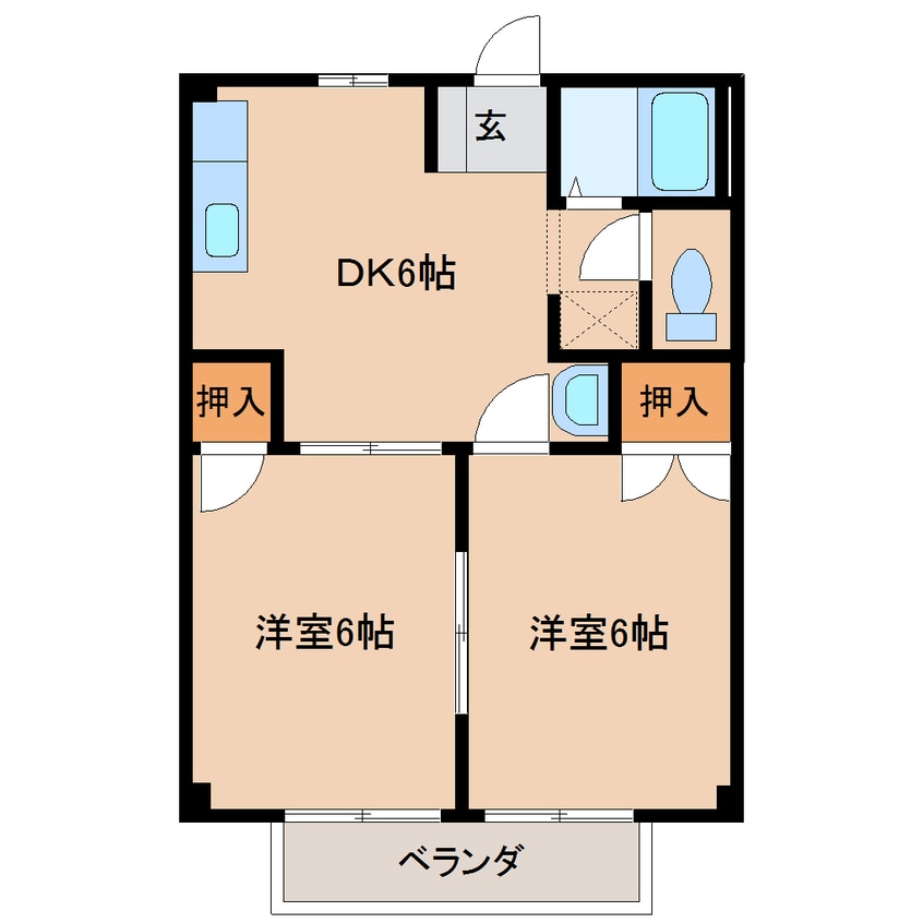 間取図 近鉄大阪線（近畿）/耳成駅 徒歩9分 1階 築29年