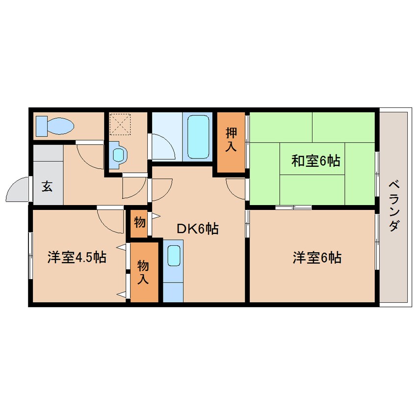 間取図 近鉄橿原線/橿原神宮前駅 徒歩20分 1階 築27年