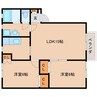 近鉄橿原線/田原本駅 徒歩5分 2階 築21年 2LDKの間取り