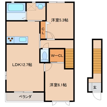間取図 近鉄橿原線/笠縫駅 徒歩8分 2階 築20年