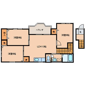 間取図 近鉄大阪線（近畿）/大和八木駅 徒歩12分 2階 築19年