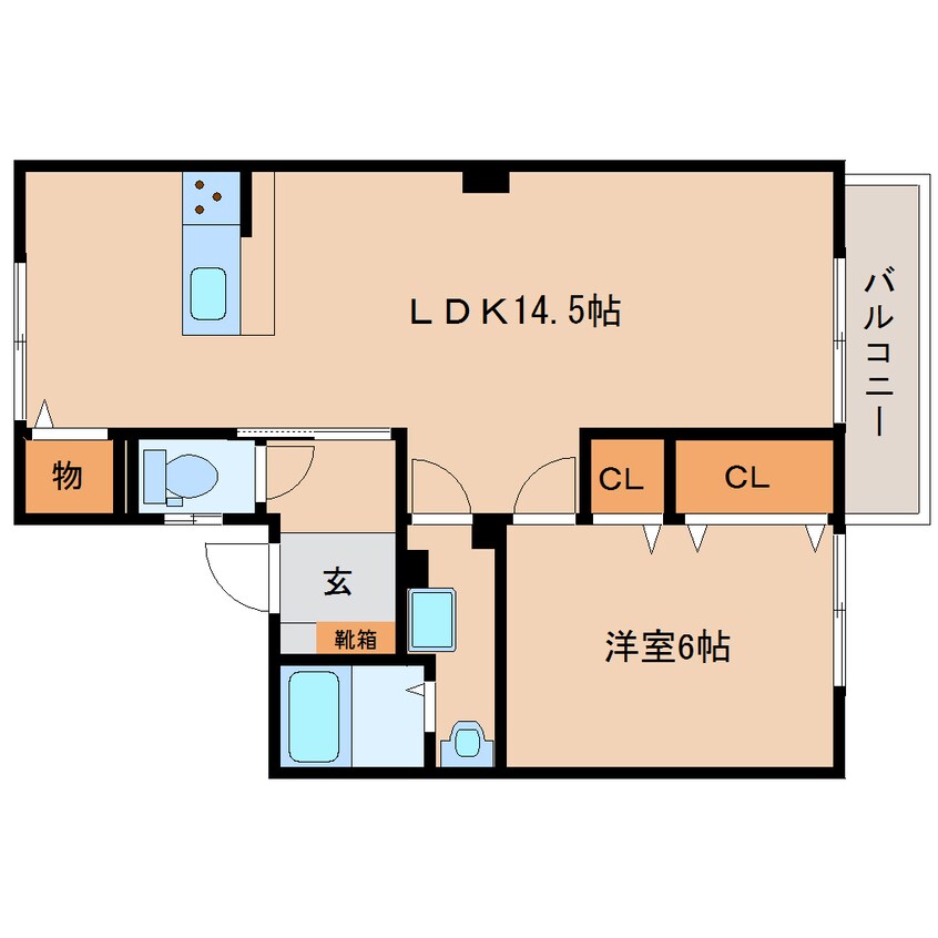 間取図 近鉄橿原線/畝傍御陵前駅 徒歩4分 2階 築29年