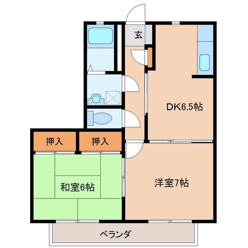 間取図 近鉄大阪線（近畿）/大和八木駅 徒歩5分 2階 築21年