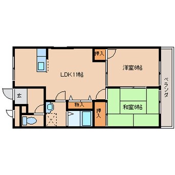 間取図 近鉄大阪線（近畿）/真菅駅 徒歩6分 1階 築25年