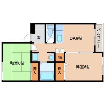 間取図 近鉄橿原線/新ノ口駅 徒歩8分 2階 築29年