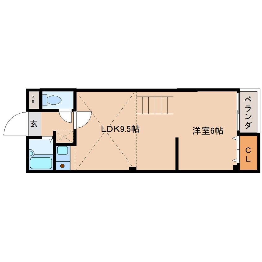 間取図 近鉄南大阪線/橿原神宮西口駅 徒歩6分 2階 築26年