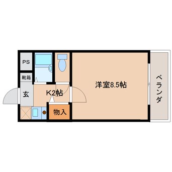 間取図 近鉄南大阪線/橿原神宮西口駅 徒歩7分 4階 築27年