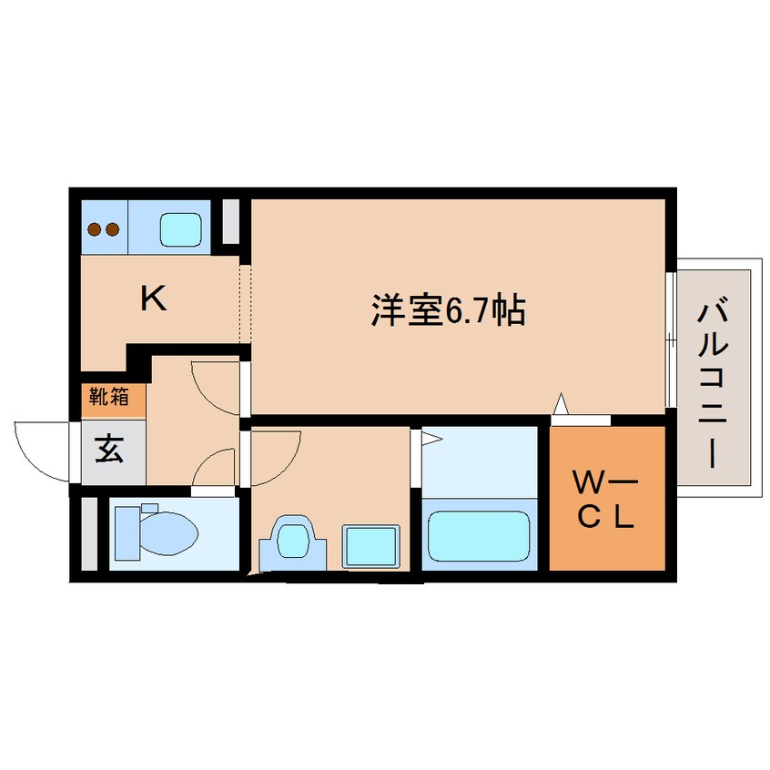 間取図 近鉄大阪線（近畿）/大和八木駅 徒歩9分 2階 築19年