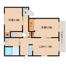 近鉄南大阪線/壺阪山駅 徒歩4分 2階 築19年 2LDKの間取り