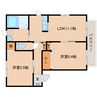近鉄南大阪線/壺阪山駅 徒歩4分 2階 築19年 2LDKの間取り
