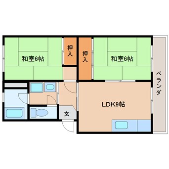 間取図 近鉄橿原線/橿原神宮前駅 徒歩10分 1階 築44年