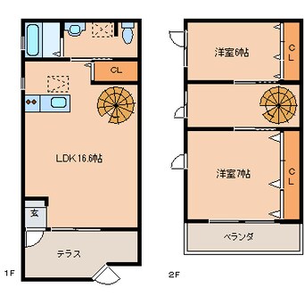 間取図 近鉄橿原線/笠縫駅 徒歩3分 1-2階 築18年