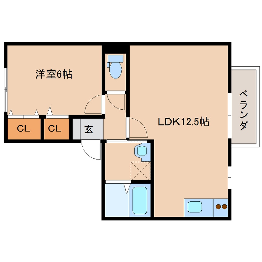 間取図 近鉄橿原線/畝傍御陵前駅 徒歩6分 2階 築19年