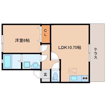 間取図 近鉄橿原線/畝傍御陵前駅 徒歩6分 1階 築18年