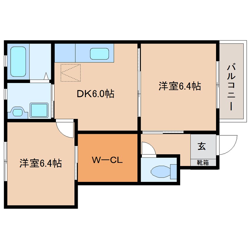 間取図 近鉄大阪線（近畿）/真菅駅 徒歩13分 1階 築18年