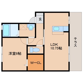 間取図 近鉄南大阪線/岡寺駅 徒歩4分 1階 築17年